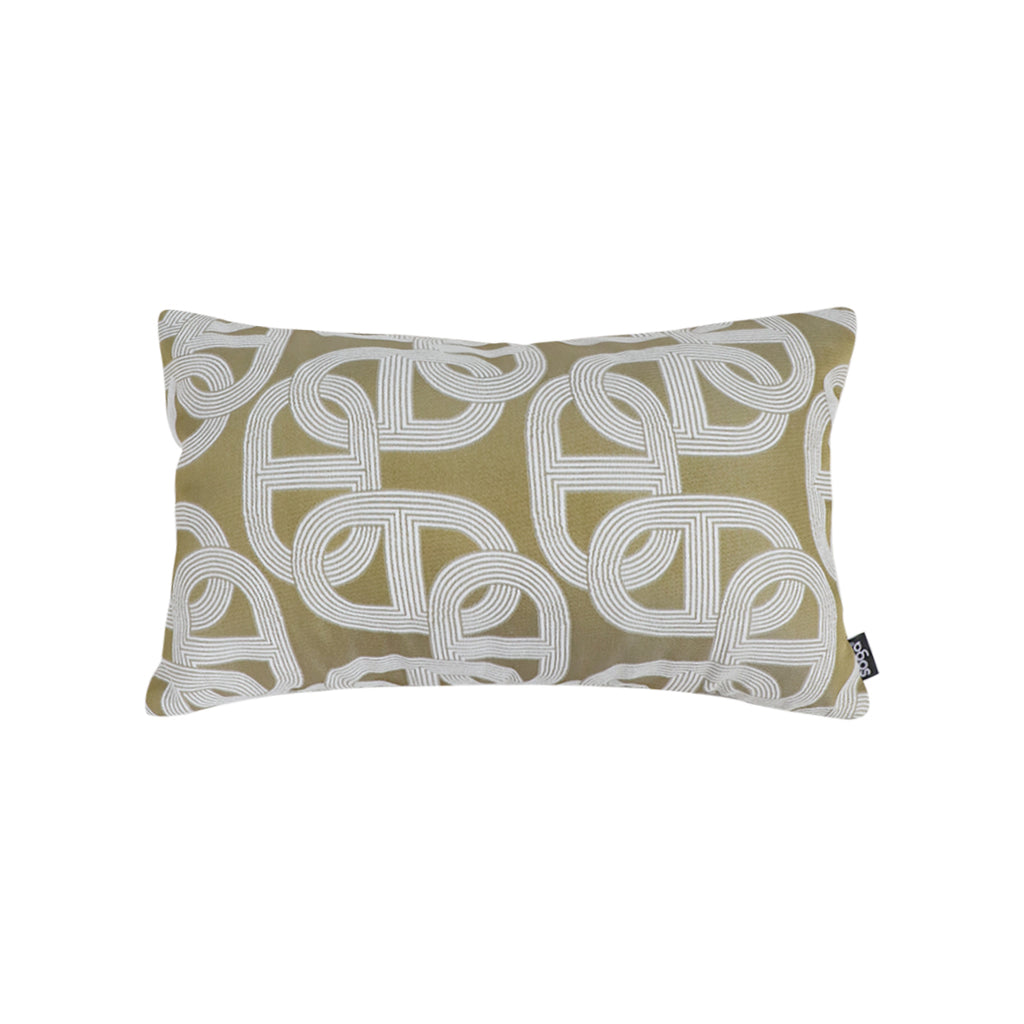SOGA 35cm Artistic Olive Green White Geometric Pattern Throw Pillow $ 73.50