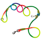 SOGA 220cm Multifunction Hands-Free Rope Pet Cat Dog Puppy Double Ended Leash for Walking Training Tracking Obedience Rainbow $ 24.50
