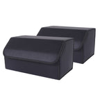 SOGA 2X Leather Car Boot Collapsible Foldable Trunk Cargo Organizer Portable Storage Box Black Large $ 86.50