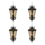 Vintage Lamp 4X 60.3cm Aluminum & Glass Lantern Elegant Chandelier Style Classic Hanging Light Antique-Inspired Design $ 2153.50