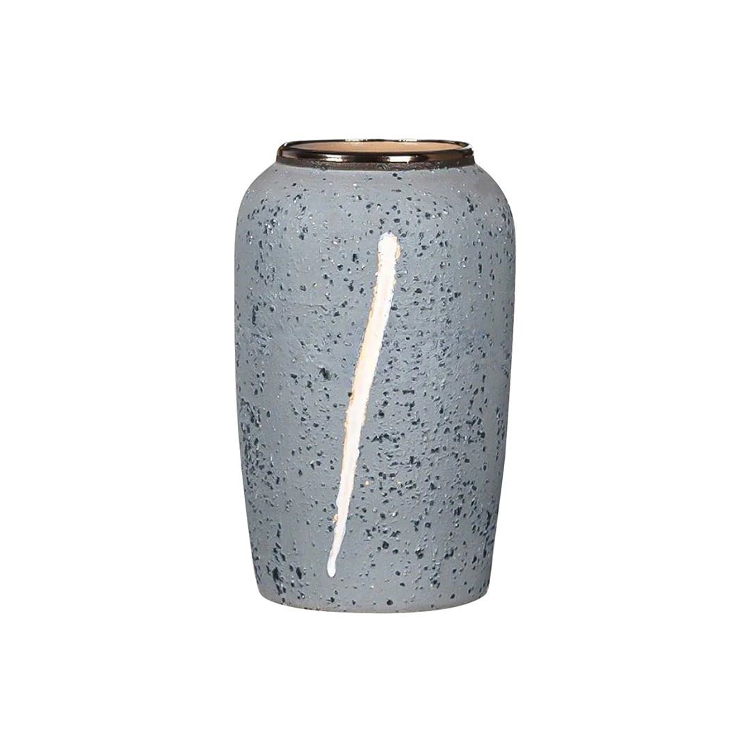 SOGA 30x19cm Grey Medium Ceramic Flower Vase Elegant Living Room Home Decor