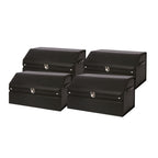 SOGA 4X 60cm Leather Car Boot Collapsible Foldable Trunk Cargo Organizer Portable Storage Box with Lock Black $ 320.90