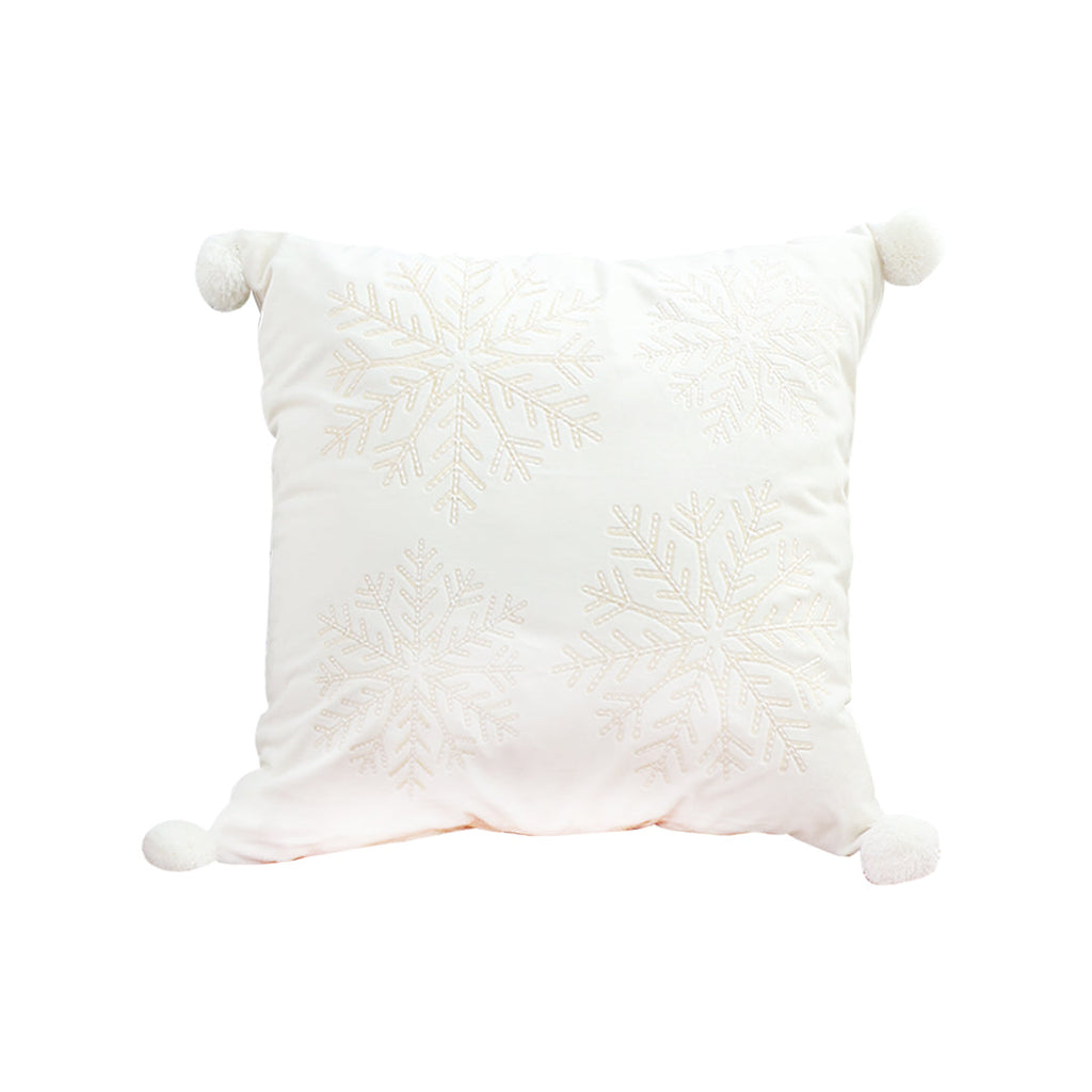 SOGA 45cm Throw Pillow White Soft Plush Christmas Snowflake Ball Square For festive Holiday $ 46.90