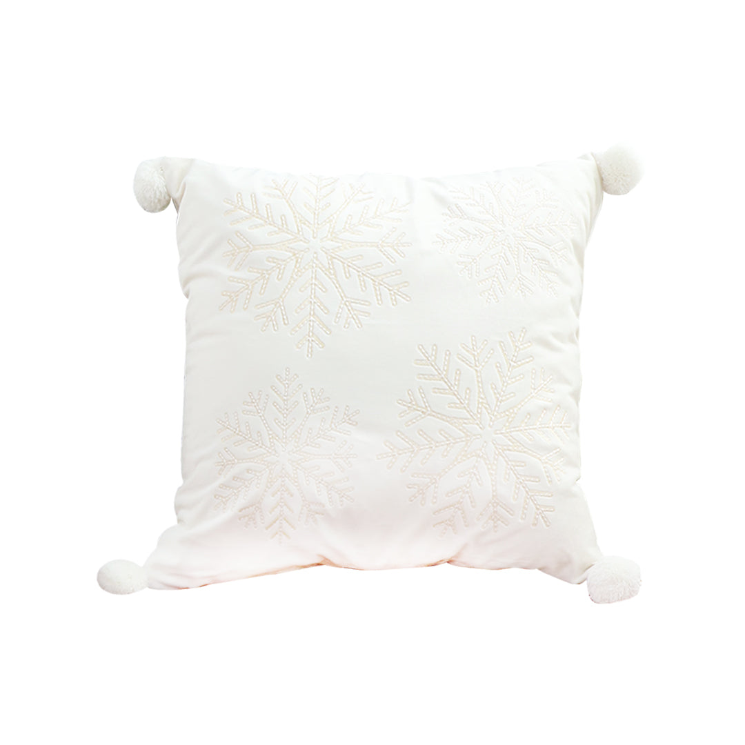 SOGA 45cm Throw Pillow White Soft Plush Christmas Snowflake Ball Square For festive Holiday $ 46.90