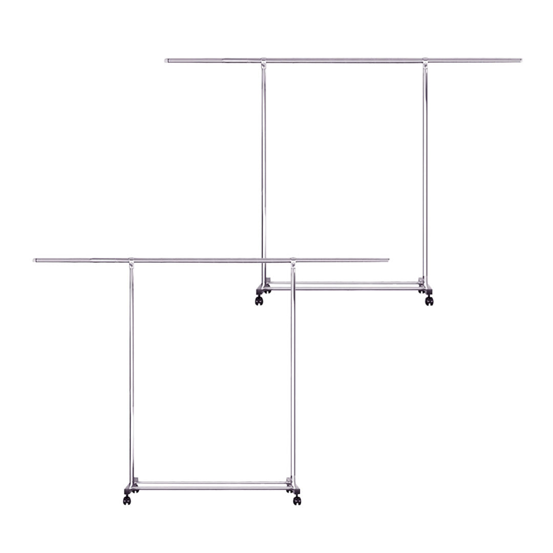 SOGA 2X 240cm Stainless Steel Floor-Standing Clothes Rack - Durable and Space-Saving Laundry Organizer $ 176.90