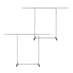 SOGA 2X 240cm Stainless Steel Floor-Standing Clothes Rack - Durable and Space-Saving Laundry Organizer