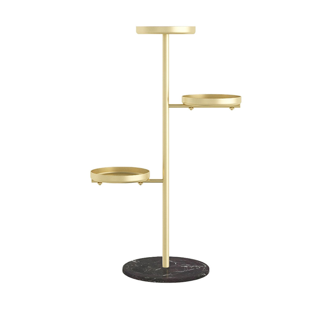 SOGA 3 Tier Gold Round Plant Stand Flowerpot Tray Display Living Room Balcony Metal Decorative Shelf $ 133.50
