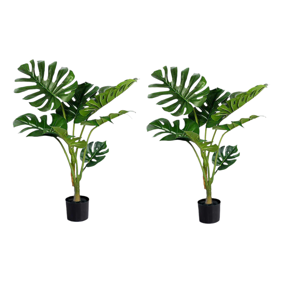 SOGA 2X 120cm Artificial Green Indoor Turtle Back Fake Decoration Tree Flower Pot Plant $ 215.50