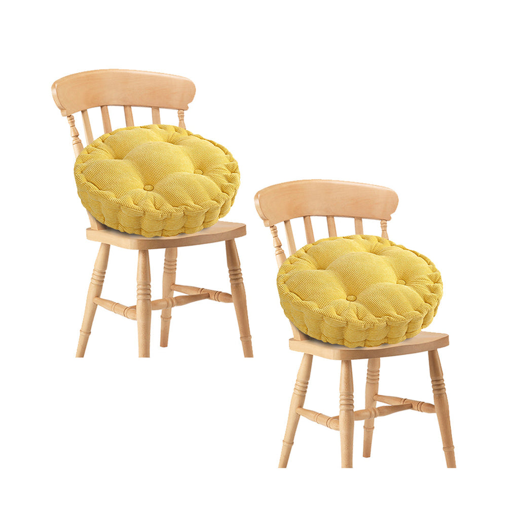 SOGA 2X Yellow Round Cushion Soft Leaning Plush Backrest Throw Seat Pillow Home Office Decor $ 43.50