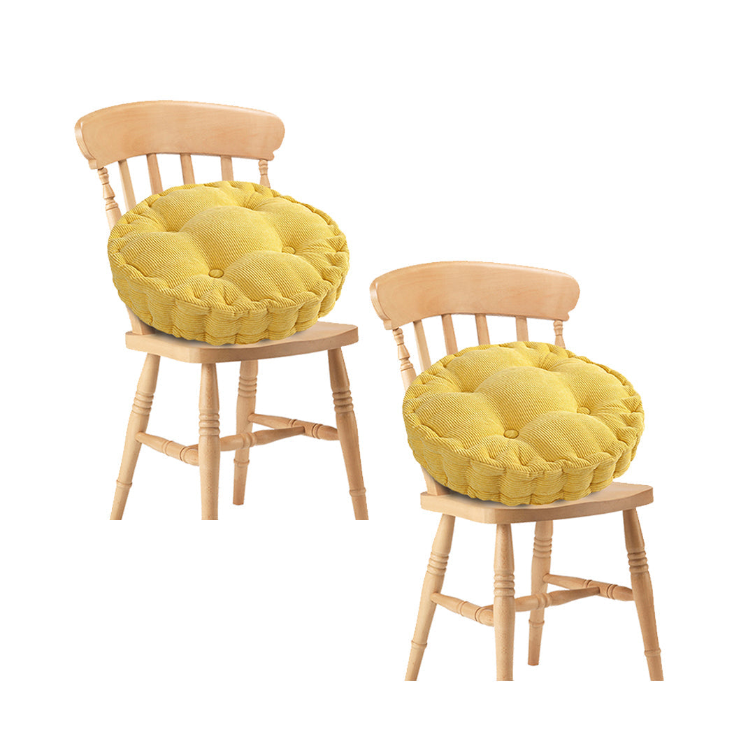 SOGA 2X Yellow Round Cushion Soft Leaning Plush Backrest Throw Seat Pillow Home Office Decor $ 43.50