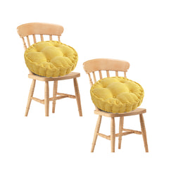 SOGA 2X Yellow Round Cushion Soft Leaning Plush Backrest Throw Seat Pillow Home Office Decor