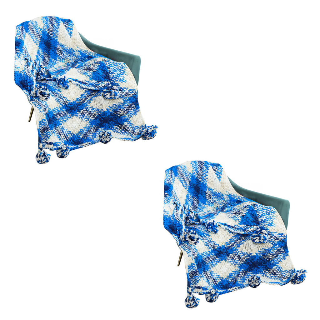 SOGA 2X 90x200cm Throw Blanket Blue Deep Sea Gradient Dyed Art Stylish Decorative Cozy $ 205.50