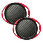 SOGA 2X Enamel porcelain Cast Iron Frying Pan Skillet Non-stick Coating Steak Sizzle Platter 26cm $ 107.90