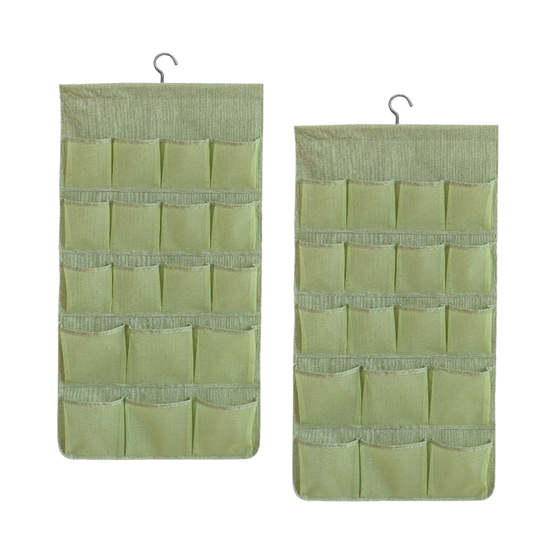 SOGA 2X Green Double Sided Hanging Storage Bag Underwear Bra Socks Mesh Pocket Hanger Home Organiser $ 65.50
