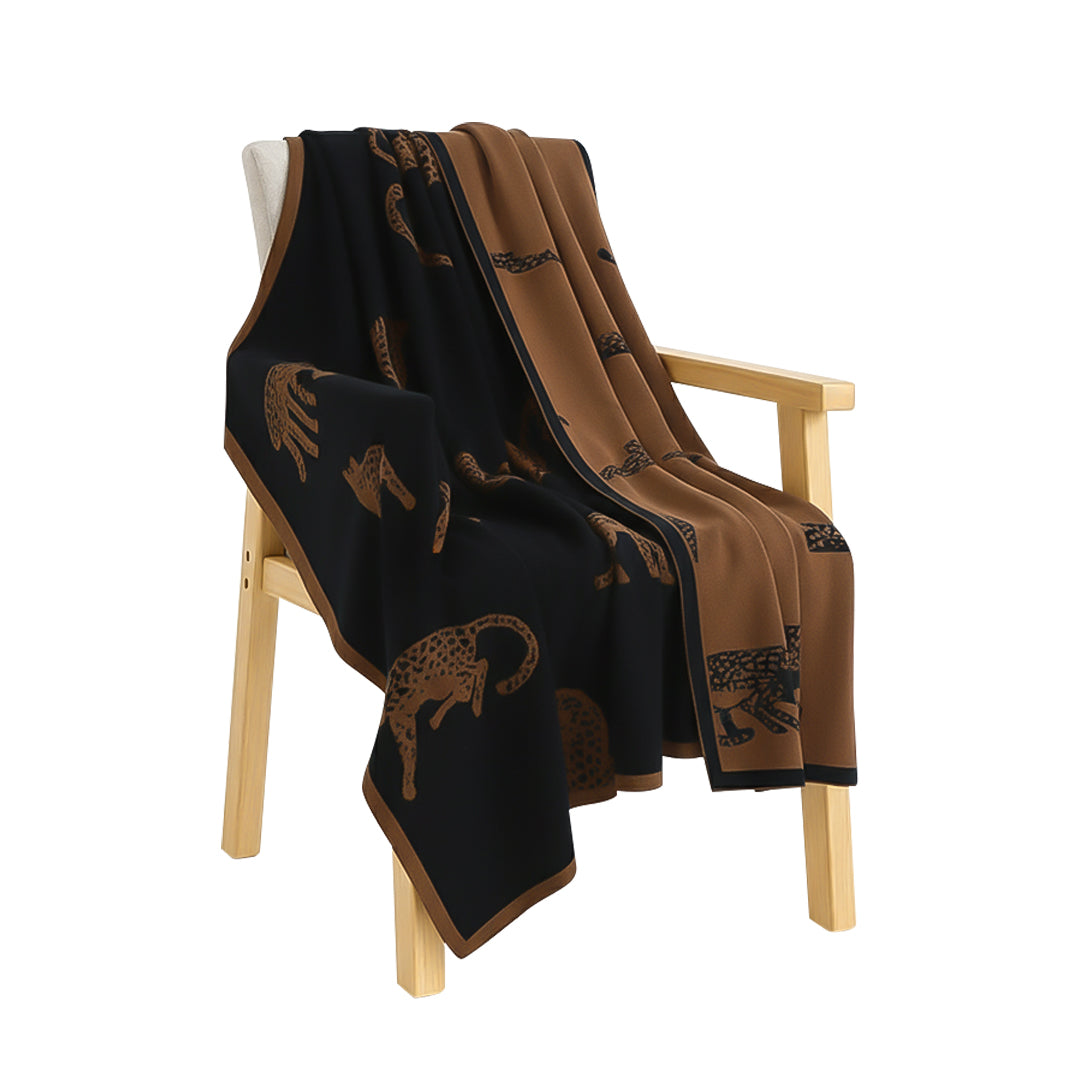 SOGA Black Brown Animal Print Throw Blanket 130x180cm Polyester $ 171.50