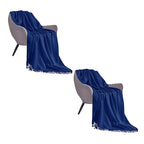 SOGA 2X Royal Blue Acrylic Knitted Throw Blanket Solid Fringed Warm Cozy Woven Cover Couch Bed Sofa Home Decor $ 151.50