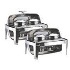 SOGA 2X 6.5L Stainless Steel Double Soup Tureen Bowl Station Roll Top Buffet Chafing Dish Catering Chafer Food Warmer Serve $ 819.50