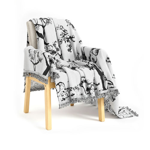 SOGA Four-seater White Sofa Cover Tree Print 180x420cm Polyester $ 166.90