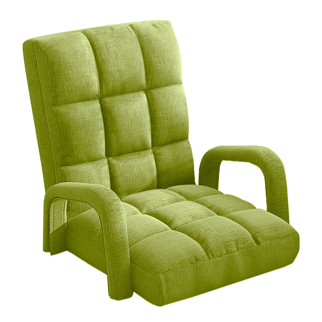 SOGA Foldable Lounge Cushion Adjustable Floor Lazy Recliner Chair with Armrest Yellow Green $ 211.50