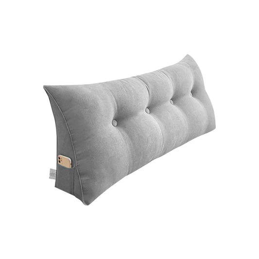 SOGA 120cm Silver Triangular Wedge Bed Pillow Headboard Backrest Bedside Tatami Cushion Home Decor