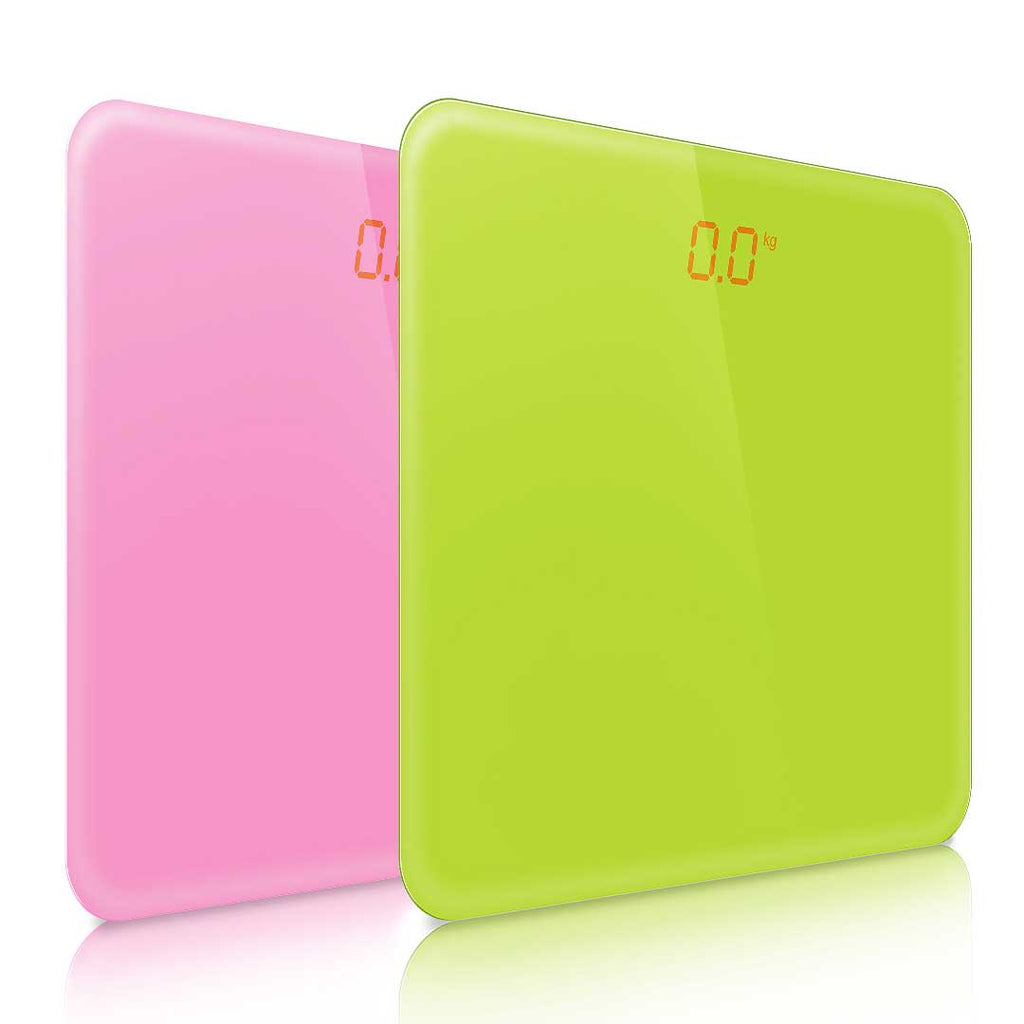 SOGA 2X 180kg Digital Fitness Weight Bathroom Gym Body Glass LCD Electronic Scales Pink/Green $ 60.90