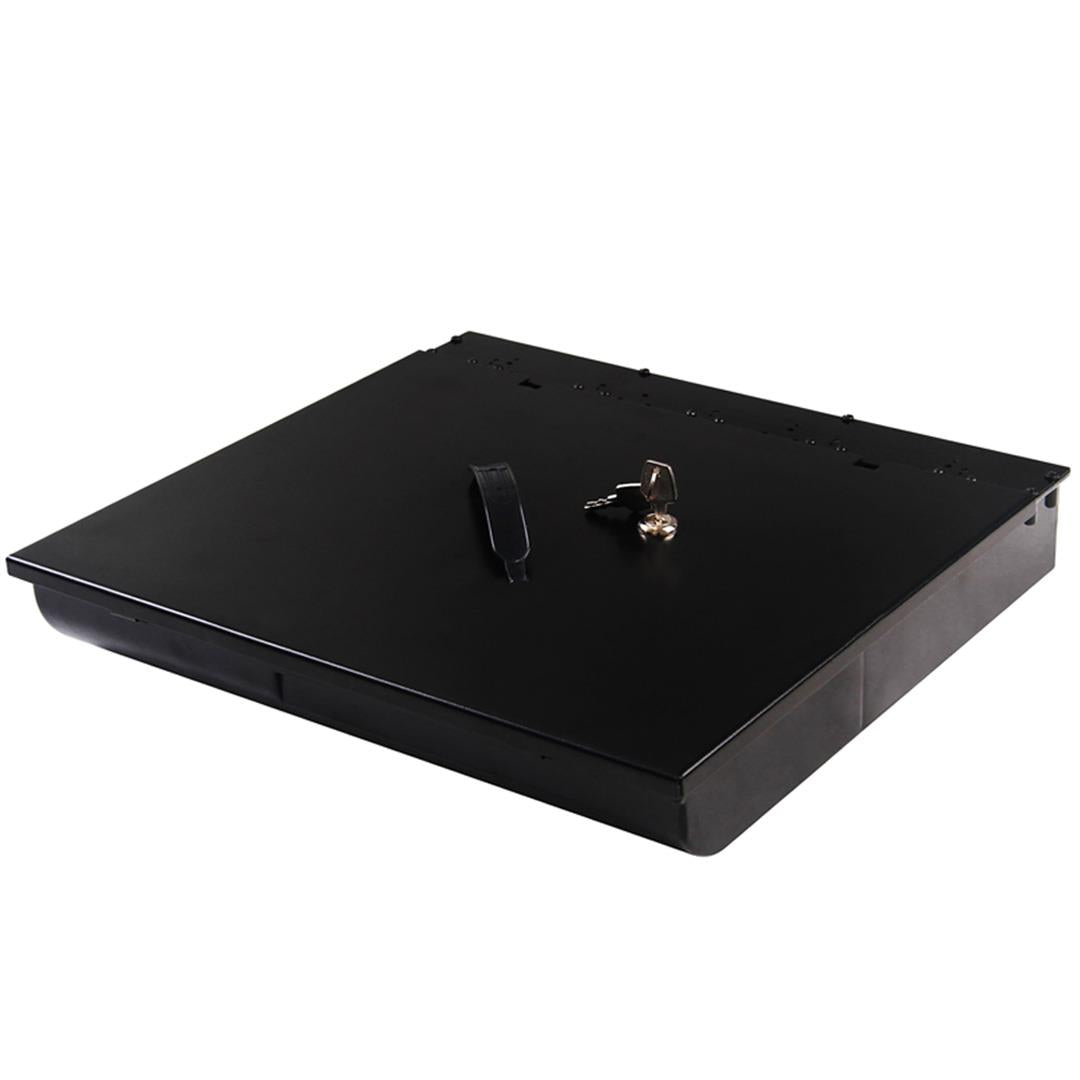 SOGA 4 Bills 8 Coins Cash Tray With Lockable Lid Heavy Duty Spare Cash Tray Black $ 88.90