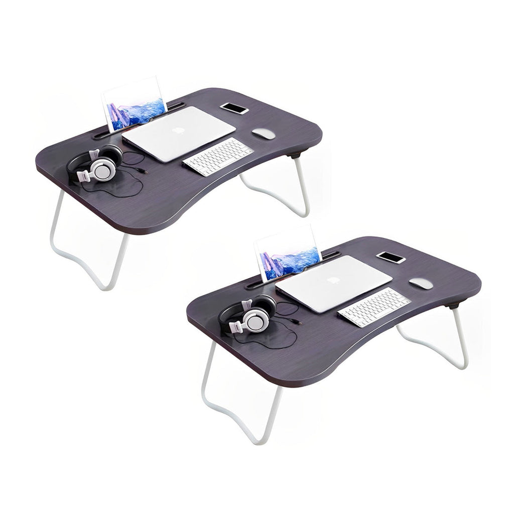 SOGA 2X Black Portable Bed Table Adjustable Foldable Bed Sofa Study Table Laptop Mini Desk with Notebook Stand Card Slot Holder Home Decor $ 73.50