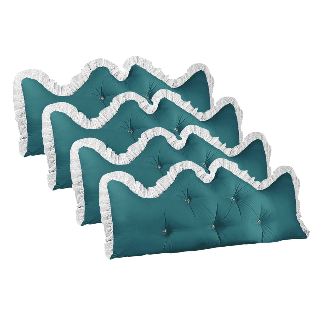 SOGA 4X 150cm Blue-Green Princess Bed Pillow Headboard Backrest Bedside Tatami Sofa Cushion with Ruffle Lace Home Decor $ 379.90