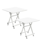 SOGA 2X White Dining Table Portable Square Surface Space Saving Folding Desk with Lacquered Legs Home Decor $ 183.50
