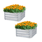 SOGA 2X 90cm Square Galvanised Raised Garden Bed Vegetable Herb Flower Outdoor Planter Box $ 193.90