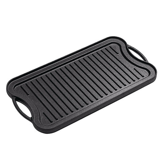 SOGA 50.8cm Cast Iron Ridged Griddle Hot Plate Grill Pan BBQ Stovetop