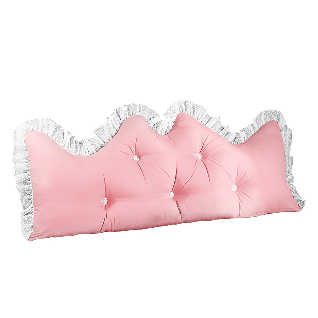 SOGA 120cm Pink Princess Bed Pillow Headboard Backrest Bedside Tatami Sofa Cushion with Ruffle Lace Home Decor
