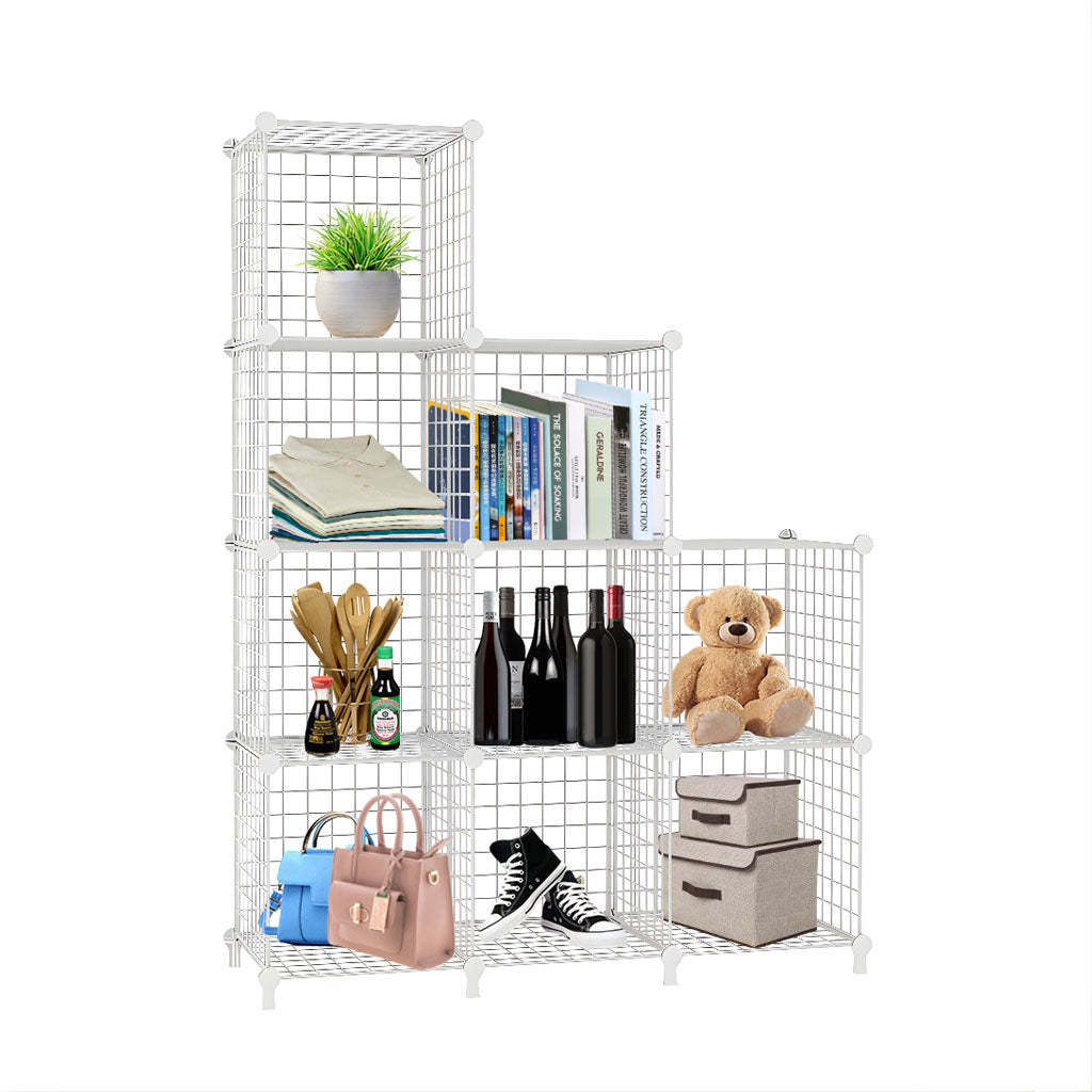 SOGA White Portable 9-Cube 3 Column Storage Organiser Foldable DIY Modular Grid Space Saving Shelf 149cm $ 105.50