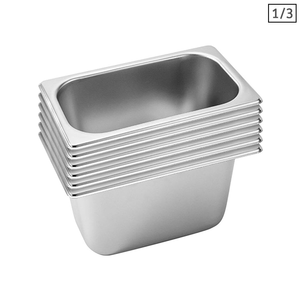 SOGA 6X Gastronorm GN Pan Full Size 1/3 GN Pan 15cm Deep Stainless Steel Tray $ 144.50