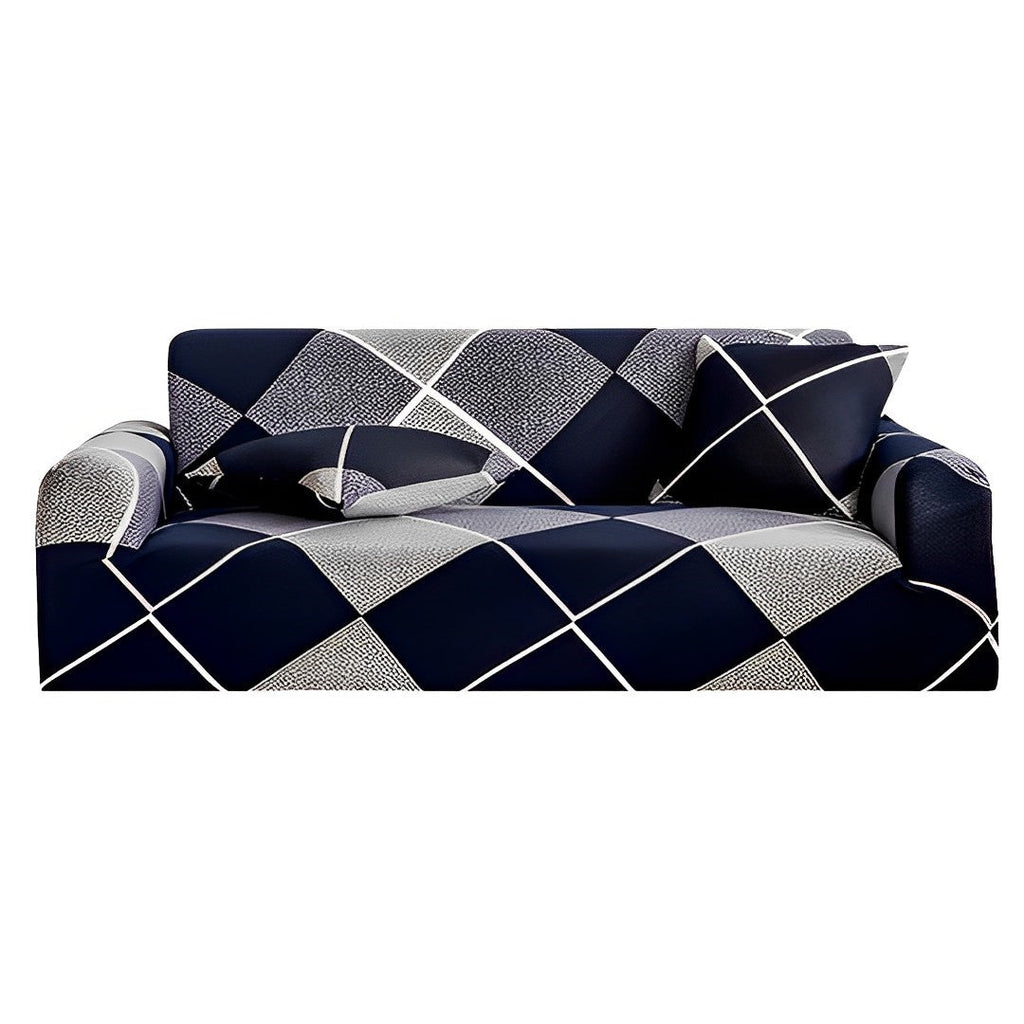 SOGA 4-Seater Checkered Sofa Cover Couch Protector High Stretch Lounge Slipcover Home Decor $ 49.90