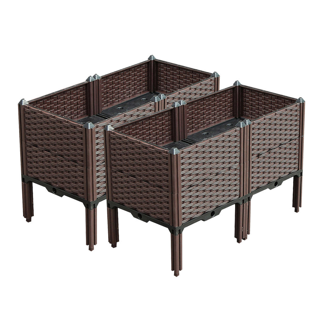 SOGA 2X 80cm Raised Planter Box Vegetable Herb Flower Outdoor Plastic Plants Garden Bed with Legs Deepen $ 215.50