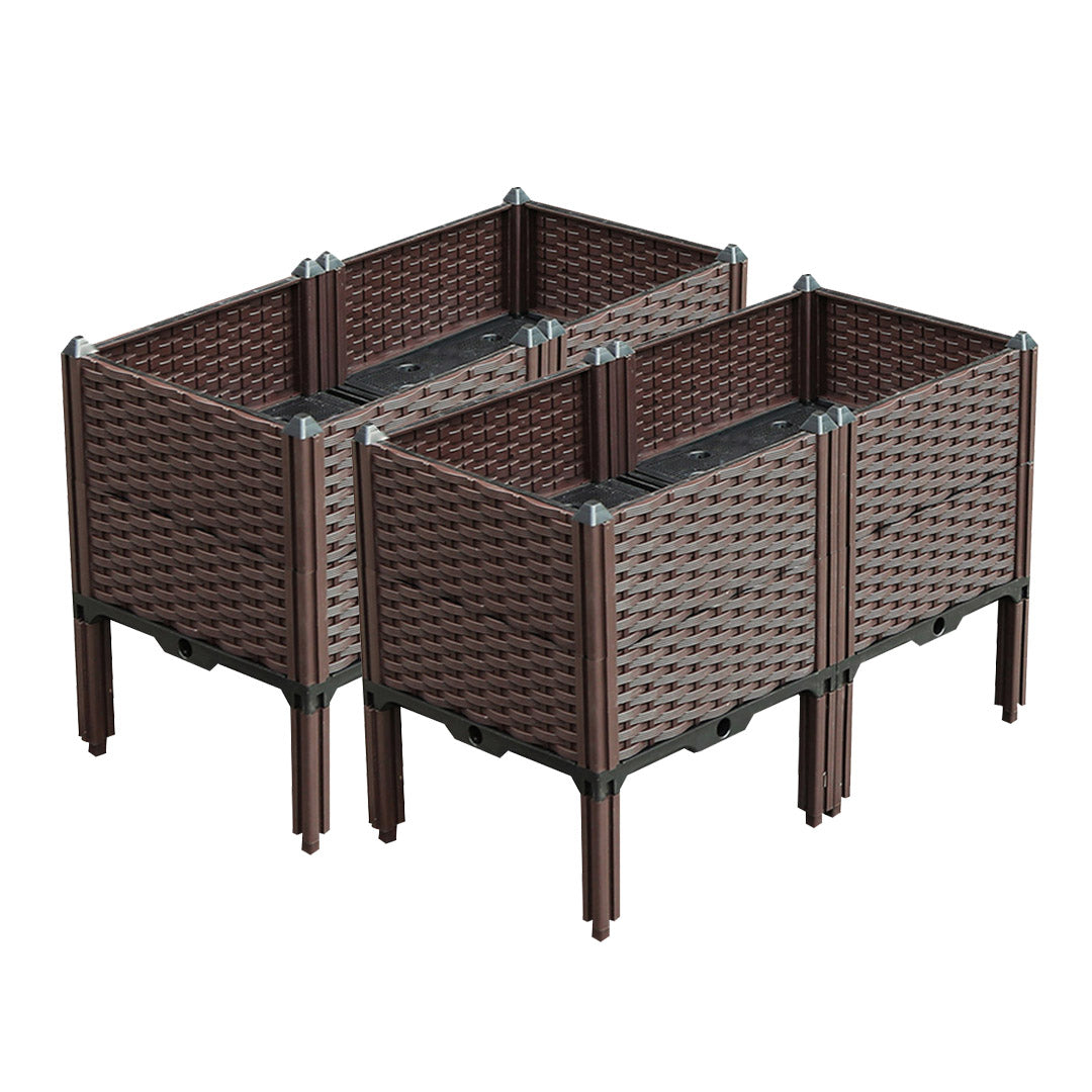 SOGA 2X 80cm Raised Planter Box Vegetable Herb Flower Outdoor Plastic Plants Garden Bed with Legs Deepen $ 215.50