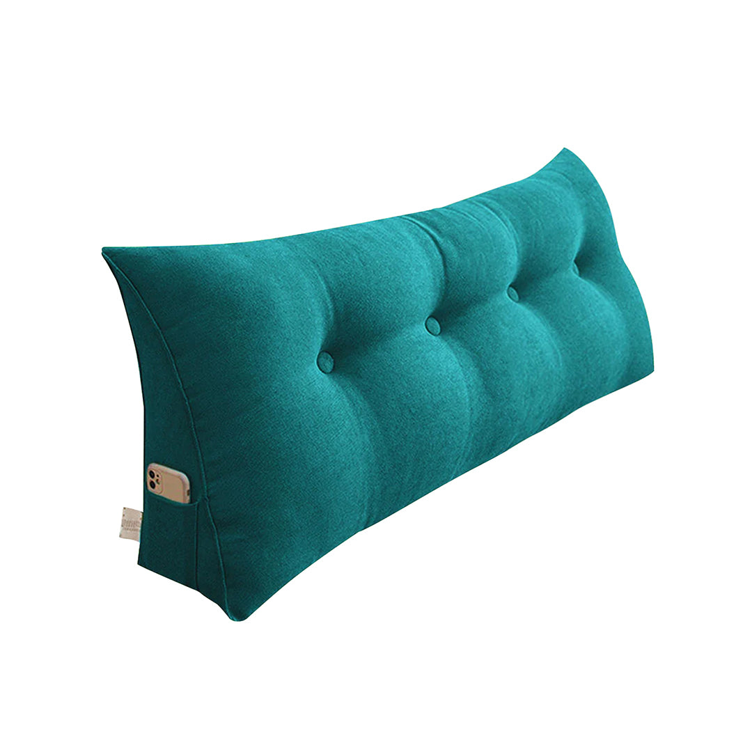 SOGA 120cm Blue Green Triangular Wedge Bed Pillow Headboard Backrest Bedside Tatami Cushion Home Decor