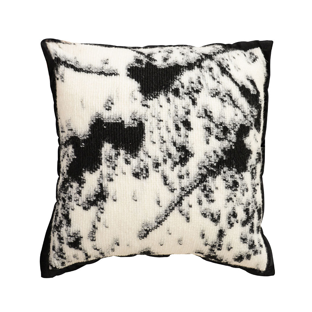SOGA 45cm Light Vintage Leopard Print Black & White Ink Splatter Wide-Edge SquareThrow Pillow $ 66.90