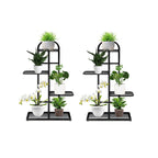 SOGA 2X 5 Tier 6 Pots Black Metal Plant Stand Flowerpot Display Shelf Rack Indoor Home Office Decor $ 129.50