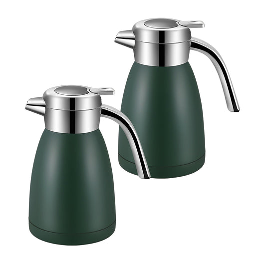 SOGA 2X 1.2L Stainless Steel Insulated Thermal Flask Insulated Vacuum Flask Water Coffee Jug Thermal Green
