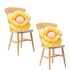 SOGA 2X Yellow Double Flower Shape Cushion Soft Bedside Floor Plush Pillow Home Decor $ 161.90