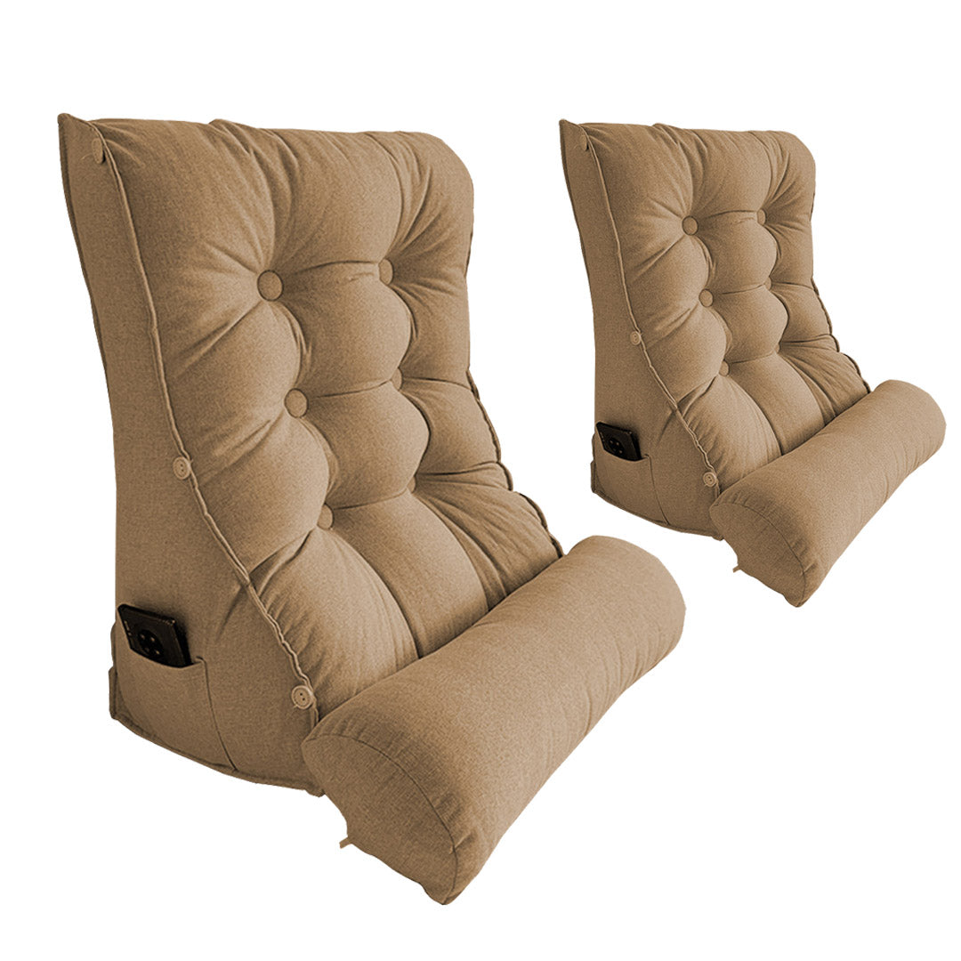 SOGA 2X 60cm Khaki Triangular Wedge Lumbar Pillow Headboard Backrest Sofa Bed Cushion Home Decor $ 193.90