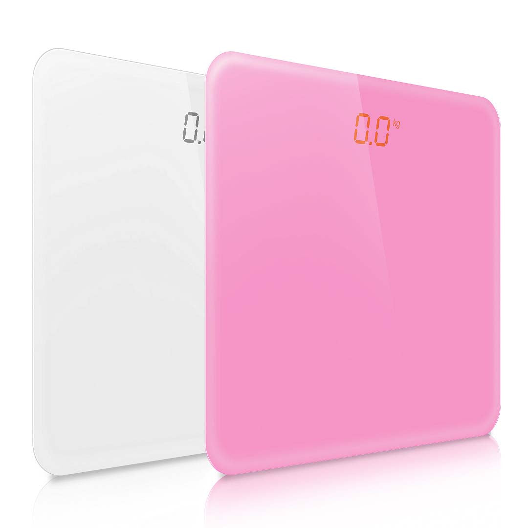 SOGA 2X 180kg Digital Fitness Weight Bathroom Gym Body Glass LCD Electronic Scales White/Pink $ 60.90