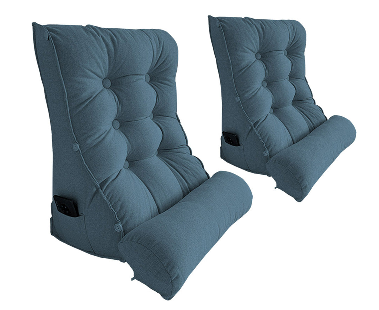 SOGA 2X 45cm Grey Triangular Wedge Lumbar Pillow Headboard Backrest Sofa Bed Cushion Home Decor $ 161.90