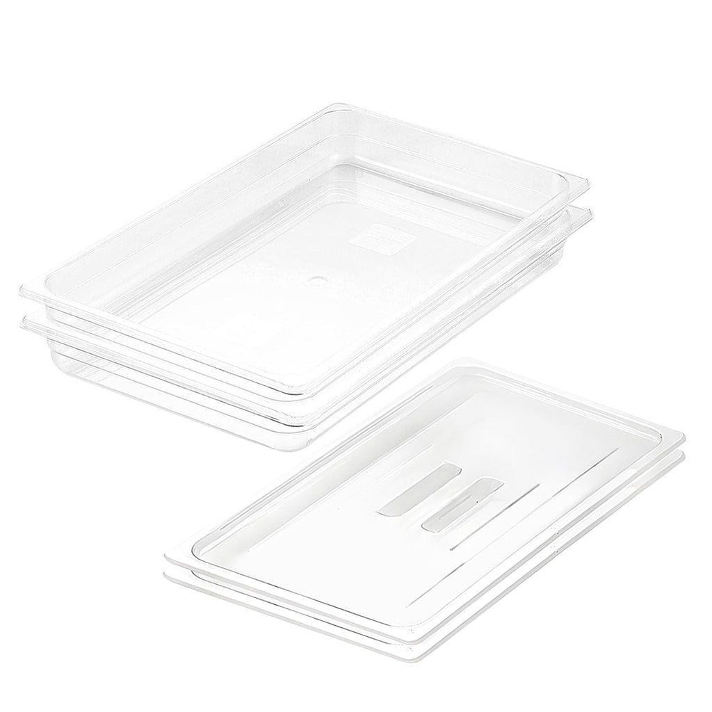 SOGA 65mm Clear Gastronorm GN Pan 1/1 Food Tray Storage Bundle of 2 with Lid $ 107.90