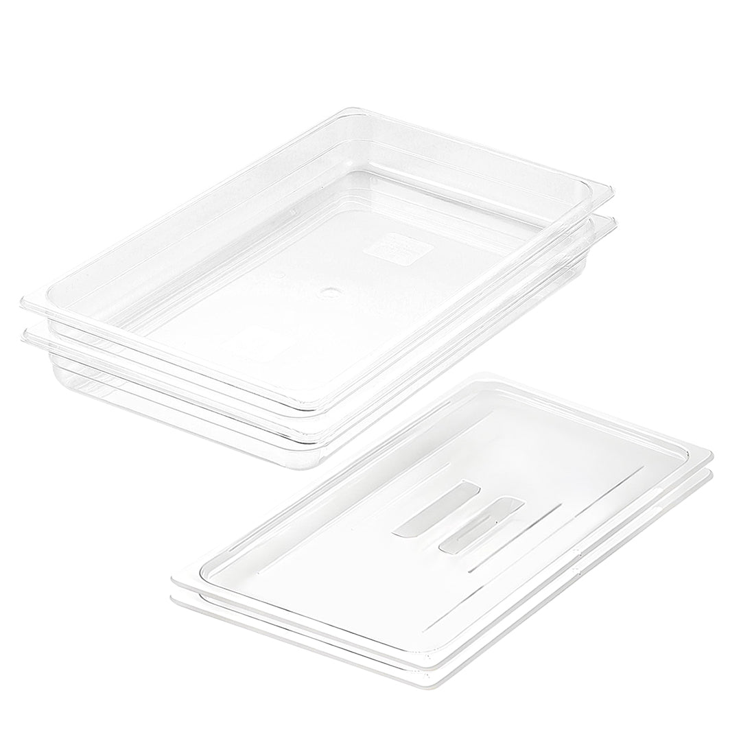 SOGA 65mm Clear Gastronorm GN Pan 1/1 Food Tray Storage Bundle of 2 with Lid $ 107.90