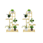 SOGA 2X 4 Tier 5 Pots Gold Metal Plant Stand Flowerpot Display Shelf Rack Indoor Home Office Decor $ 107.90