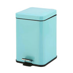 SOGA Foot Pedal Stainless Steel Rubbish Recycling Garbage Waste Trash Bin Square 6L Blue