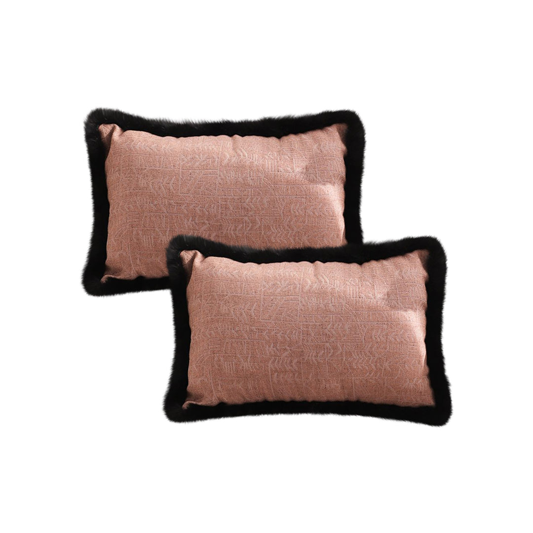 SOGA 2X 30cm Mid century Style Raised Embroidery Texture Edged Lumbar Throw Pillow $ 107.90